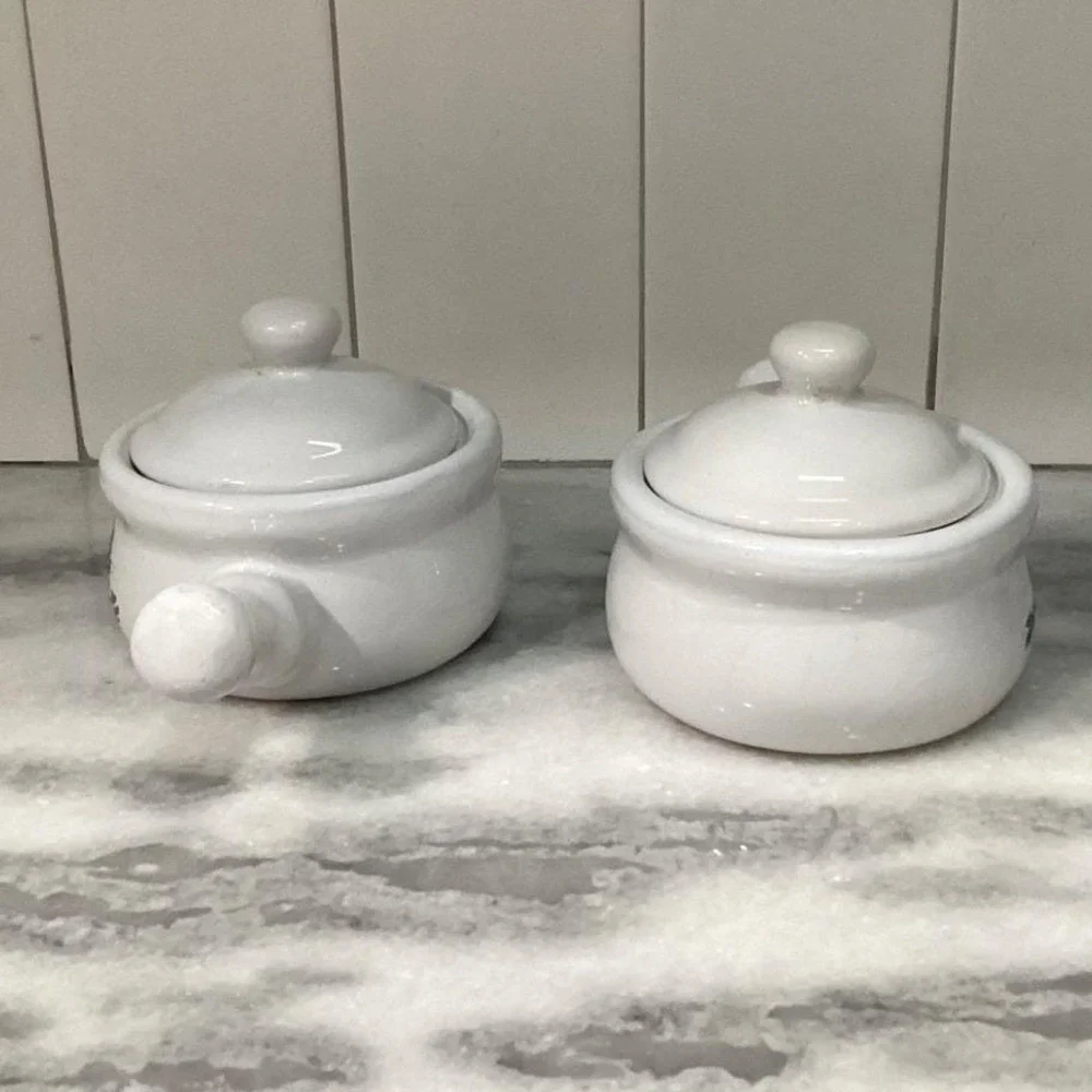 Home Concepts Provincial Soup Bowls, Set of 2, Vtg Lidded Individual Casseroles‎